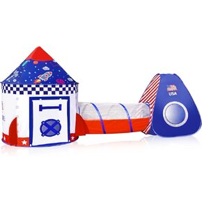 Kids Play Tent with Tunnel Pop Up Space Playhouse Foldable Indoor Outdoor Tent for Kids Toddlers Boys Girls