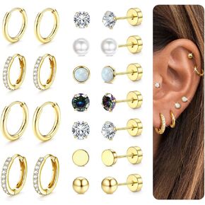 jstyle hypoallergenic stud أقراط للنساء أقراط غضروف خلفية مسطحة