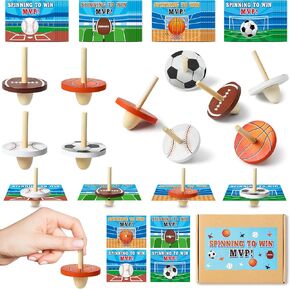 Beyumi Sports Ball Tops - 32pcs Sports Ball Tops Wooden Spinning Tops for Boys Goodie Bags Goody Bag Stuffser Schorr