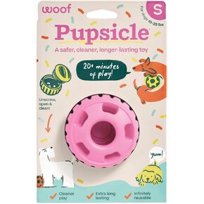 WOOF Party Pupsicle - Long-Lasting Interactive Dog Toys for Boredom - Low-Mess Design - Birthday Gifts for Dogs - Large Dog Toys - Party Pink