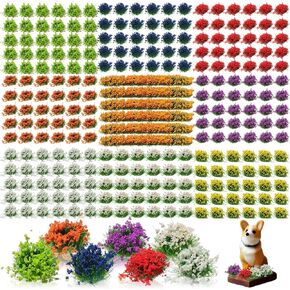 234 PCS Static Grass Tuft Flower Cluster Groups Cluster Groups Self Laittingure Miniature Grass Thfts Therrain Model Kit for Diorama Supplies Clinway Clainery Landscape (Summer Grass)