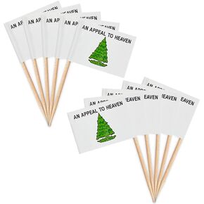 ZXvZYT Pine Tree Flag An Appeal To Heaven Toothpick Flags,Small Mini An Appeal To Heaven Cupcake Toppers Stick flags - Country Party Cocktail Fruit Decoration(100 Pcs)