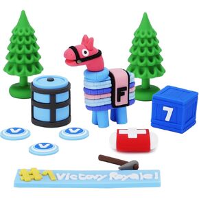 Battle Royale Video Game Cake Toppers - 11 قطعة تم تعيينها لأعياد الميلاد تحت عنوان - زخارف الحفلات المحسنة