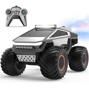 1:12 RC Car Remote Control Cybertruck Toy RC Cyber Truck Toy with Lights & Spray Function Christmas Birthday Gift for 6 7 8+ Year Old Boys Girls