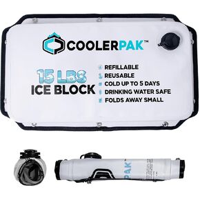 15lb Reusable & Refillable Ice Packs – Non-Toxic, Flexible, Compact, Connectable Design with Drain – Perfect for Coolers, Travel, Camping & Everyday Use