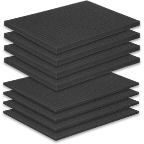 Simarro 8pcs اختيار البولي يوريثين الأسود وملحق رغوة الرغوة ، 4pcs 16 × 12 × 0.8 بوصة و 4pcs 16 × 12 × 0.4 بوصة لتخزين الرغوة مربع لعبة الكاميرا