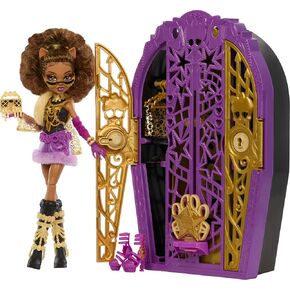 Monster High Skulltimate Secrets Doll and Accessories Set, Hauntlywood Mysteries Clawdeen Wolf with Reveal Closet & 19+ Glam Surprises Like Doll Clothes