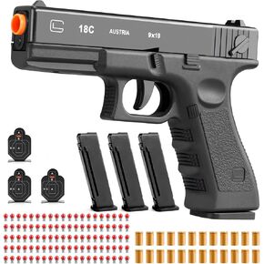 Soft Bullet Toy Gun - Semi-Automatic Handgun with Shell Ejection and Auto Rebound,Gun Toy for Teen Boys,Tactical Target Shooting Game