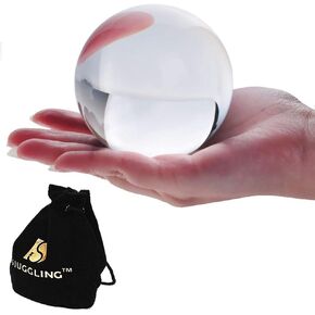 DSJuggling Clear Acrylic Contact Ball 4 " - 100 مم مع حقيبة كرة راكب ثقيلة