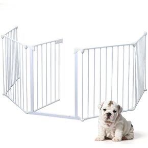 Dog Playpen داخلي وخالي من الإجهاد وآمنة قلم الحيوانات الأليفة ، سور الكلب 24 بوصة مع باب للجرو الصغيرة الكلاب المتوسطة ، تجميع سهلة ، قابلة للطي ، قابلة للتخصيص (6 لوحات - أسود)