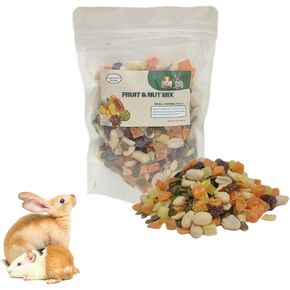 Rabbit Treats,Tropical Fruit & Nut Mix,10oz，Suitable for Chinchilla Snacks, Sugar Glider Food, Birds, Guinea Pigs, Small Animal Snacks, herbivores