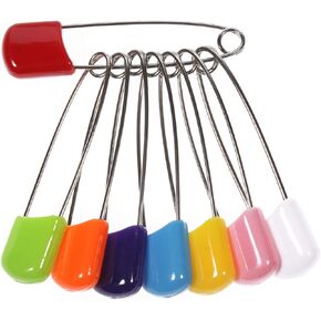 AnMiao Star 2 Inch Long 50 Pcs Plastic Head Safety Pin Safety Locking Baby Cloth Diaper Nappy Pins (8 Colors)