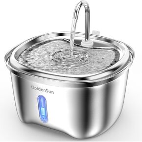Cat Water Fountain Stainless Steel, 120 oz/3.5 L Pet Water Fountain for Cats Indoor, Automatic Cat Fountains for Drinking, Dog Water Fountain with Replacement Filters, Ultra-Quiet, Water Level Window