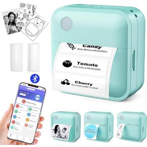 Label Maker Machine with Tape - Thermal Label Printer Bluetooth Label Maker Machine, Mini Printer Sticker Maker for Home, Kitchen, School, Office Organization