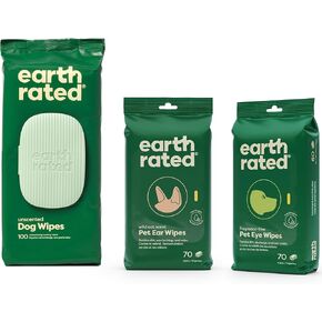 Earth Rated Ultimate Dog Grooming Bundle - Includes Unscented Grooming Wipes, Hypoallergenic Ear and Eye Wipes