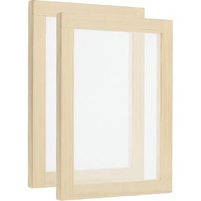 Patikil 9.8 "x7.8" شاشة صنع الورق الخشبية ، 2 حزمة صنع الورق تصنيع إطار صنع الورق DeCkle للورق DIY الحرف المجففة الزهرة المجففة ، اللون الطبيعي