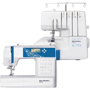MLD42 Serger Overlock Machine & MHP30 Sewing Machine Combo, 1300 Stitches/min, 2-3-4 Stitch Capability | Computerized Sewing Machine w/LCD Display & 40 Built-in Stitches