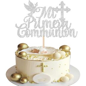24 Pack First Holy Compleion Cupcake Toppers Glitter Cross Bible Cupcake يختار ملاكًا God Grace Cake Decorting