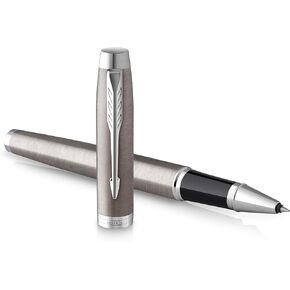 Parker IM Rollerball Pen | Stainless Steel with Chrome Trim | Fine Point with Black Ink Refill | Gift Box