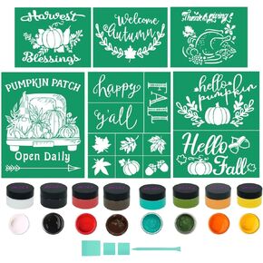 DGAGA 18PCS Chalk Paste with Mini Squeegees,Screen Printing Ink,Chalk Paste Paint for Stencils,Self Adhesive Silk Screen Stencils Paste Starter Kit,Chalkboard Paint for Craft DIY Home Art 50g/Jar
