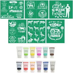 DGAGA Chalk Paste Set,Farm Screen Printing Ink,Starter Chalk Paste Paint for Stencil,Self Adhesive Silk Screen Stencils Paste,Chalkboard Paint for Silk Screen Transfers DIY Home Art Craft 10G/Jar