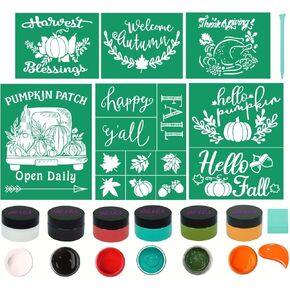DGAGA 14PCS Chalk Paste with Mini Squeegees,Screen Printing Ink,Chalk Paste Paint for Stencil,Reusable Self Adhesive Silk Screen Stencils Paste Starter Kit,Chalkboard Paint for Craft DIY Home 50g/Jar