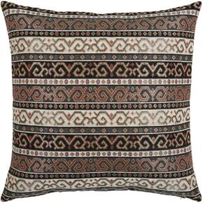 تغطية وسادة رمي الأغطية Kilim Khaki Green and Black - 18 × 18 بوصة وسائد زخرفية ، ديكور غرفة بوهو للأريكة ، علبة بوهيمية للمزرعة ، جنوب غرب شمس ، أزتيك ، الفناء