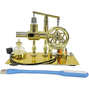 Stirling Engine Model - Power Generation with LED Light | Multifunctional STEM Toy for Science Education & Creative Learning | Hands-On Physics Experiment Kit (LED Light)