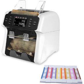 Nucoun VS-75 Minomination Money Counter Machine وحزمة من 400 فرقة نقدية نقدًا