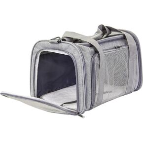 dbest products Pet Smart Cart Carrier Sport, Grey, Soft Sided Collapsible Folding Travel Bag, Dog Cat Airline Approved Tote Luggage Backpack