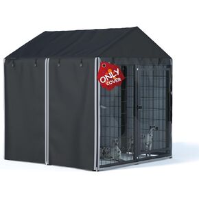 Outdoor Dog Kennel Cover, 4 ft. x 4 ft. x 4.5 ft. Outdoor Large Full Cover Dog Kennel Cover, 600D Heavy Duty Waterproof, Windproof, UV Resistant (Cover Only)