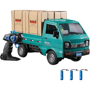 Remote Control Car RC Kei Truck,1:16 Scale RC Transporter Pickup Truck, 2.4GHz All Terrain RC Transport Cars with Spray & Light, 2 Batteries, Best Gifts Ideas for Kids Age 6 Year Old (White)