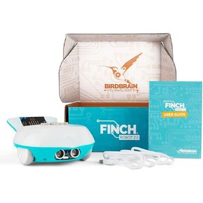 Birdbrain Finch Robot 2.0 مع Microbit - لعبة الترميز الجذري الروبوت للأطفال والبالغين - تعلم لغات الترميز الثدي و 8 - مجموعة روبوتات قابلة للبرمجة - التحكم عن بُعد وتطبيق يسيطر عليها | تتراوح أعمارهم بين 5-16