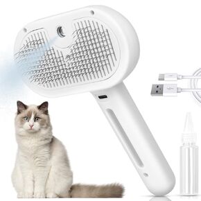 Cat Steam Brush 3 in 1 Cat Brush with Steam and regher for indoor pet dogs desview desfer