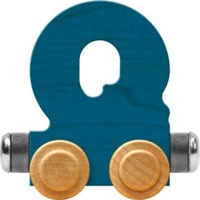 Maple Landmark NameTrains Bright Letter Car Q - Made in USA (Blue)