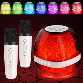 ألعاب Mini Karaoke Machine للأطفال الذين تتراوح أعمارهم بين 3 و 12 عامًا ، هدايا أعياد الميلاد لـ 3 4 5 6 7 8 9 9 10 سنوات من الفتيات ، مكبرات صوت بلوتوث المحمولة مع 2 ميكروفونات لاسلكية ، لعبة ملونة LED for Boy Girl ، Home Party