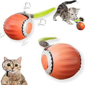 Upgraded ‘Racing Tail 5.0 ’Indoor Cat Interactive Toy: Sensor Cat Teasing Ball, Pet Electronic Chasing and Exercise Toy, Specially Designed for Bored Cats, Two Modes & One-Click Switching