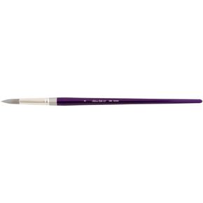 Silver Brush Limited 8800-4 Silver Silk 88 Silver Synthetic Round Brush for Oil Paintings, Size 4, Long Handle