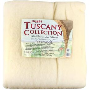 Hobbs Batting Tuscany 100 ٪ Wool Wool X 120in ، 120 "× 120"/King