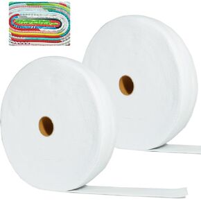 Fenhupe 2 Roll Jelly Roll Batting Strip 2 1/4 بوصة مزيج من القطن المرن المزيج الصوف على لفة مجموع 76 ياردة لسجاد الهلام ، سجاد مضفر ، سجاد رمي ، لحف ، المحافظ