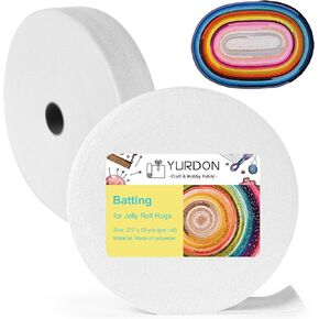 Batting Strips for Jelly Roll Rugs 2-1/4 Inch by 50 Yard, 2 Roll, Total 100 Yard