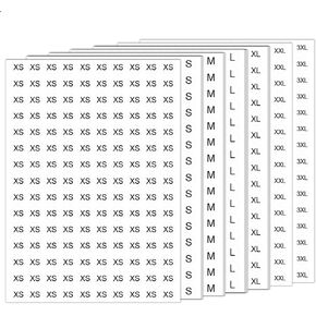 4200 Pcs Size Stickers for Clothing XS-XXXL, Wmiwulien 1/2" 28 Sheets Self Adhesive Labels, Round Black Apparel Size Label Stickers for T-Shirts Trousers Skirt Retail Home