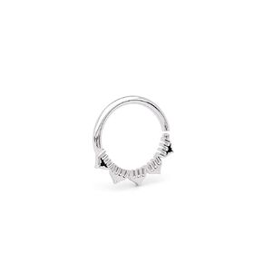 Silver Daith Ring, Minimalist Dainty Tribal Indian Hoop Earring, 18g, 925 Sterling Silver Piercing Earring, Unique Cartilage Jewelry Handmade By Umanative Design