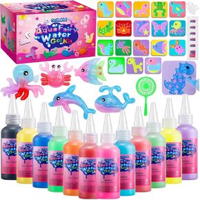 Magic Water Elf Toy Kit ، 12 زجاجة 18 قالبًا 70 مل من طقم جل مائي مائي للأطفال مع هلام سحري متلألئ ، قفص ماجيك مائي قزم أكوا ماء الحيوانات الأليفة الأليفة للأطفال