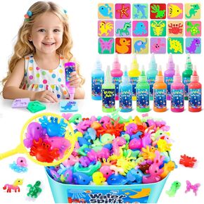 Magic Water Elf Toy Kit, Aqua Water Fairy Water Gel Kit for Kids, Water Elf Toy with 12 Magic Gel and 18 Shape Mold, Arts & Crafts DIY Set for Boys Girls Birthday Gifts Make Your Own Squishies