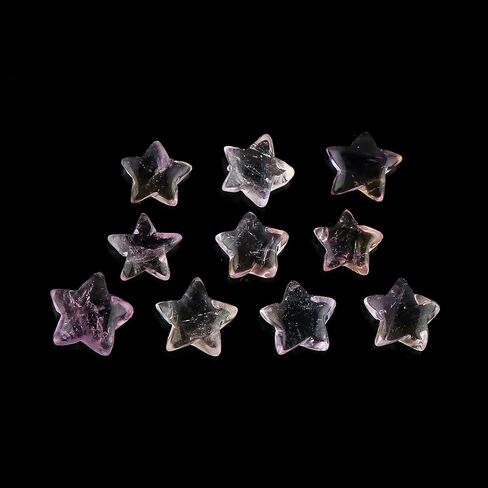 CRYSTALIS 10pcs Natural Rainbow-Moonstone, Plain-Stars Loose Gemstone, Wholesale Bulk Cabochons, Jewelry Making Supply, Chakra Healing Polished Stones, Wire Wrapping, DIY, Gem Collection in Saudi Arabia