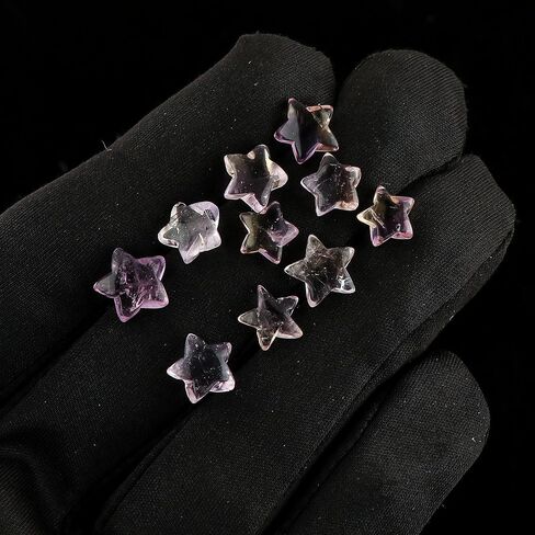 CRYSTALIS 10pcs Natural Rainbow-Moonstone, Plain-Stars Loose Gemstone, Wholesale Bulk Cabochons, Jewelry Making Supply, Chakra Healing Polished Stones, Wire Wrapping, DIY, Gem Collection in Saudi Arabia