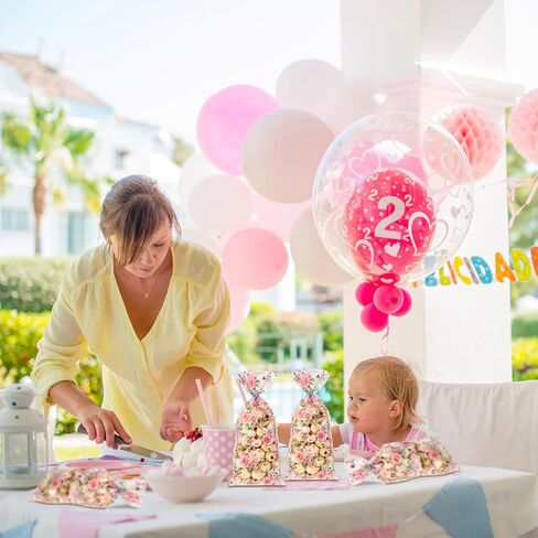 Outus 100 Pieces Party Cellophane Treat Bag Floral Candy Bags for Baby Shower Wedding Bridal Shower Supplies Favors Decorations Birthday Theme Floral Graduation Decor (Wild Flowers) in Saudi Arabia