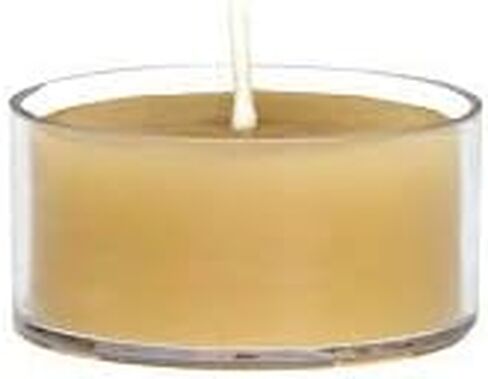 The Beeswax Co Tea Light Beeswax Candles - Natural Honey Scented - for Home - Long-Lasting & Eco-Friendly - Cotton Wick - Slow Burning - Hand Poured Pure Organic Bees Wax - Set of 6 Tealights (Clear) in Kuwait