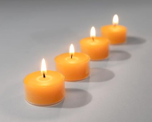 The Beeswax Co Tea Light Beeswax Candles - Natural Honey Scented - for Home - Long-Lasting & Eco-Friendly - Cotton Wick - Slow Burning - Hand Poured Pure Organic Bees Wax - Set of 6 Tealights (Clear) in Kuwait